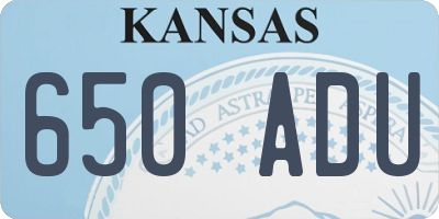 KS license plate 650ADU