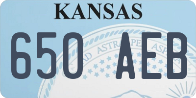 KS license plate 650AEB