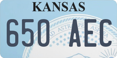 KS license plate 650AEC