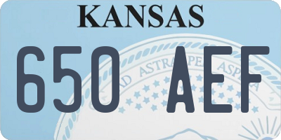 KS license plate 650AEF