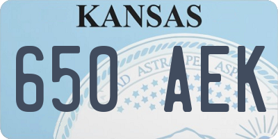 KS license plate 650AEK