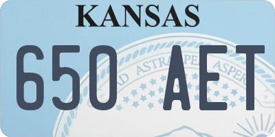 KS license plate 650AET