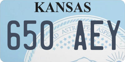 KS license plate 650AEY
