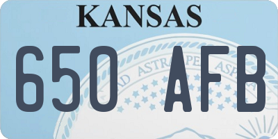 KS license plate 650AFB