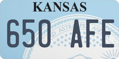 KS license plate 650AFE