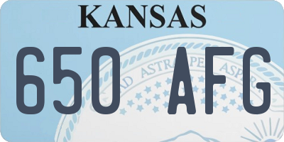 KS license plate 650AFG