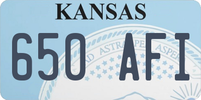 KS license plate 650AFI