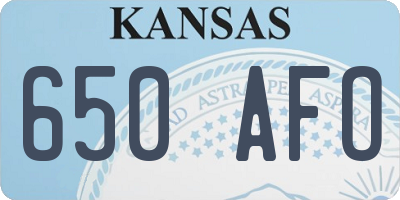 KS license plate 650AFO