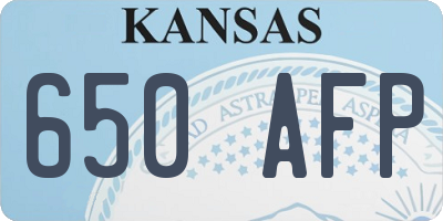 KS license plate 650AFP