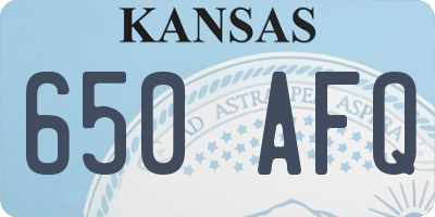 KS license plate 650AFQ