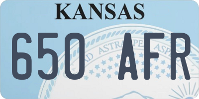 KS license plate 650AFR