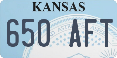 KS license plate 650AFT