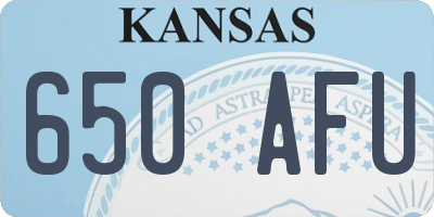 KS license plate 650AFU