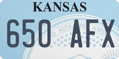 KS license plate 650AFX