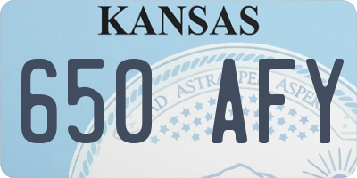 KS license plate 650AFY
