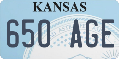 KS license plate 650AGE