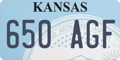KS license plate 650AGF