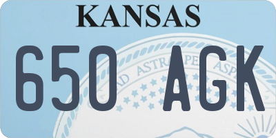 KS license plate 650AGK