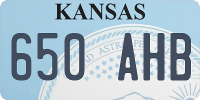 KS license plate 650AHB