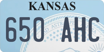 KS license plate 650AHC