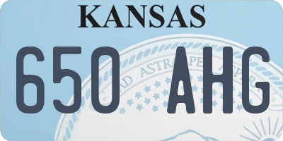 KS license plate 650AHG