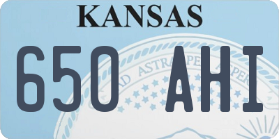 KS license plate 650AHI