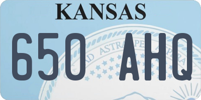 KS license plate 650AHQ