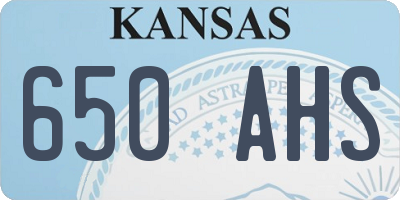 KS license plate 650AHS