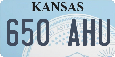 KS license plate 650AHU