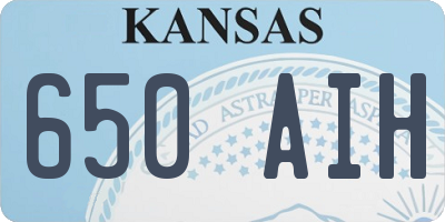 KS license plate 650AIH