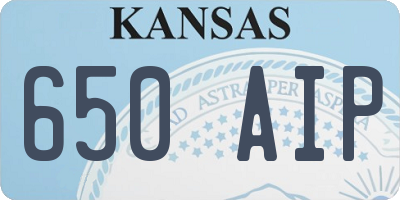 KS license plate 650AIP