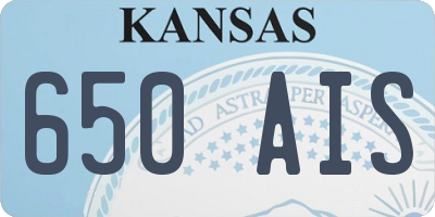 KS license plate 650AIS