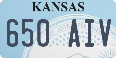 KS license plate 650AIV