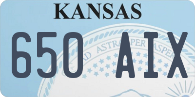 KS license plate 650AIX