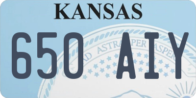 KS license plate 650AIY