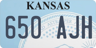 KS license plate 650AJH