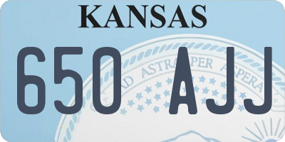KS license plate 650AJJ