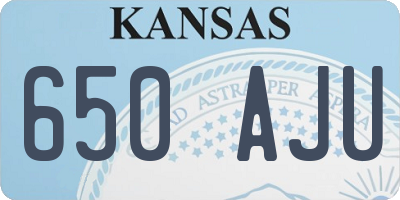 KS license plate 650AJU
