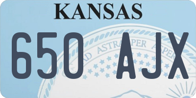 KS license plate 650AJX