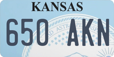 KS license plate 650AKN