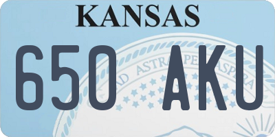 KS license plate 650AKU