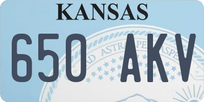 KS license plate 650AKV