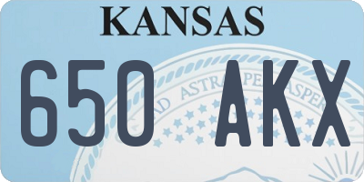 KS license plate 650AKX