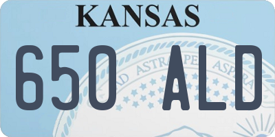 KS license plate 650ALD