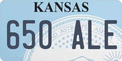 KS license plate 650ALE