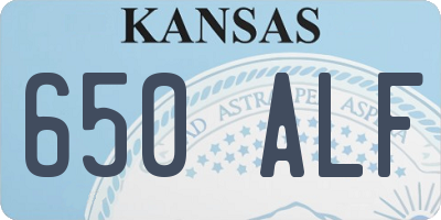 KS license plate 650ALF