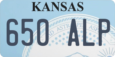KS license plate 650ALP