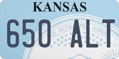 KS license plate 650ALT