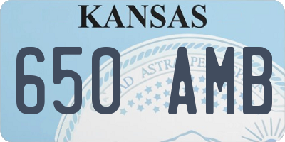 KS license plate 650AMB