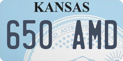 KS license plate 650AMD